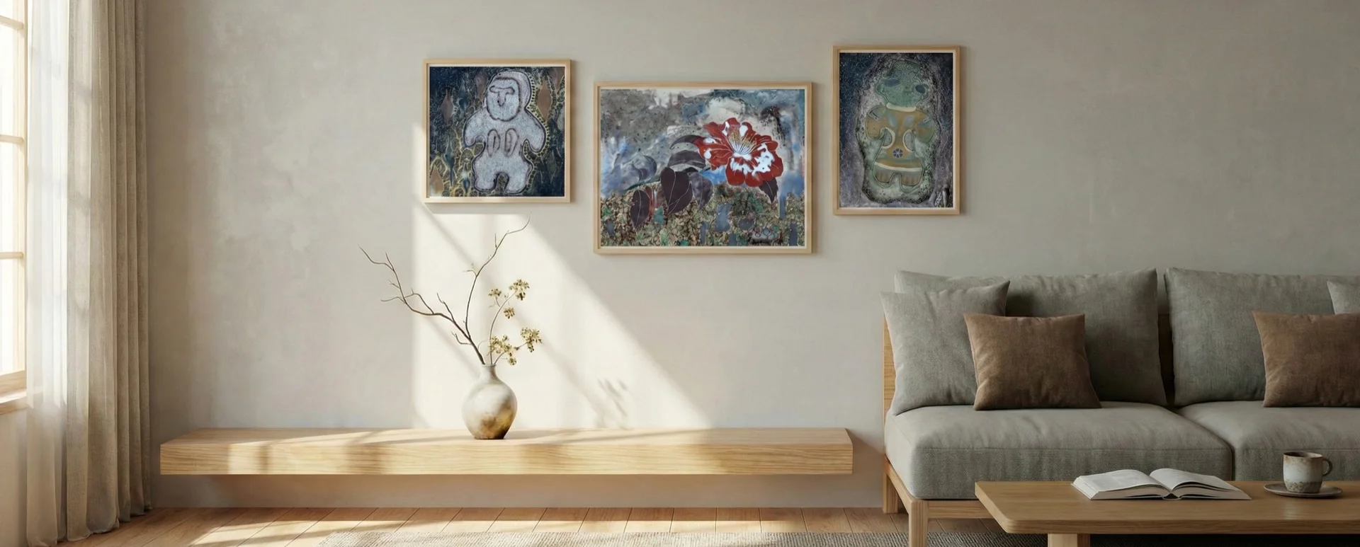 コレクション作品が飾られたインテリア